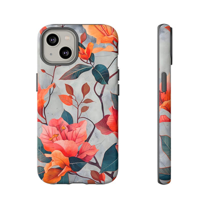 Floral Phone Case, Tough Cases, Flower Power, Gift for Her, Decorative Phone Cover, Trendy Accessories, Everyday Style