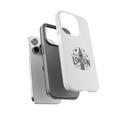 London Love iPhone Case | Tough Cases, London Theme, Gift for Travelers, Unique Phone Accessory, Cute Tech Gifts