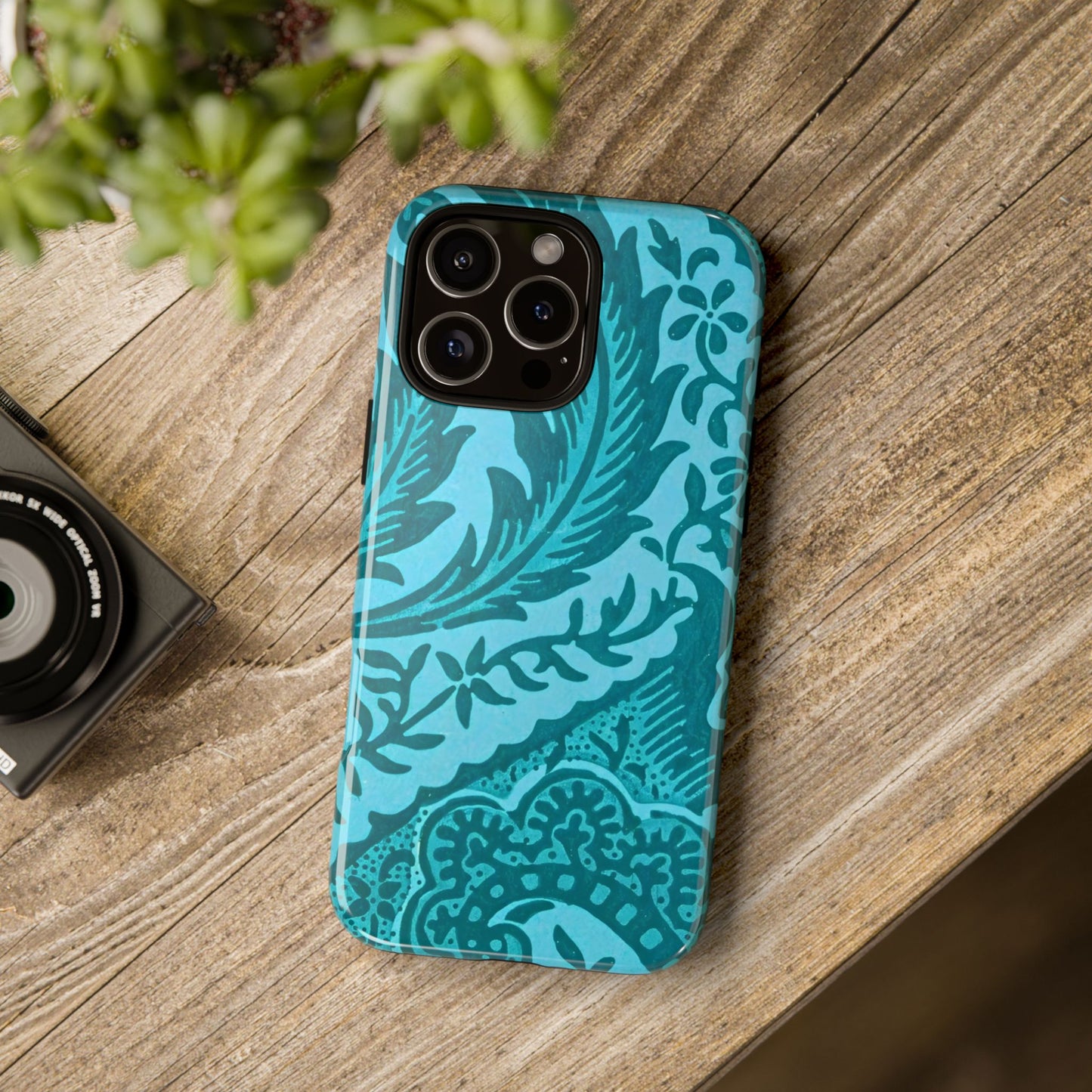 Protective Phone Case with Elegant Teal Design, Tough Cases, Floral Phone Cover, Stylish Smartphone Protection, Gifts for Her, Trendy [...]