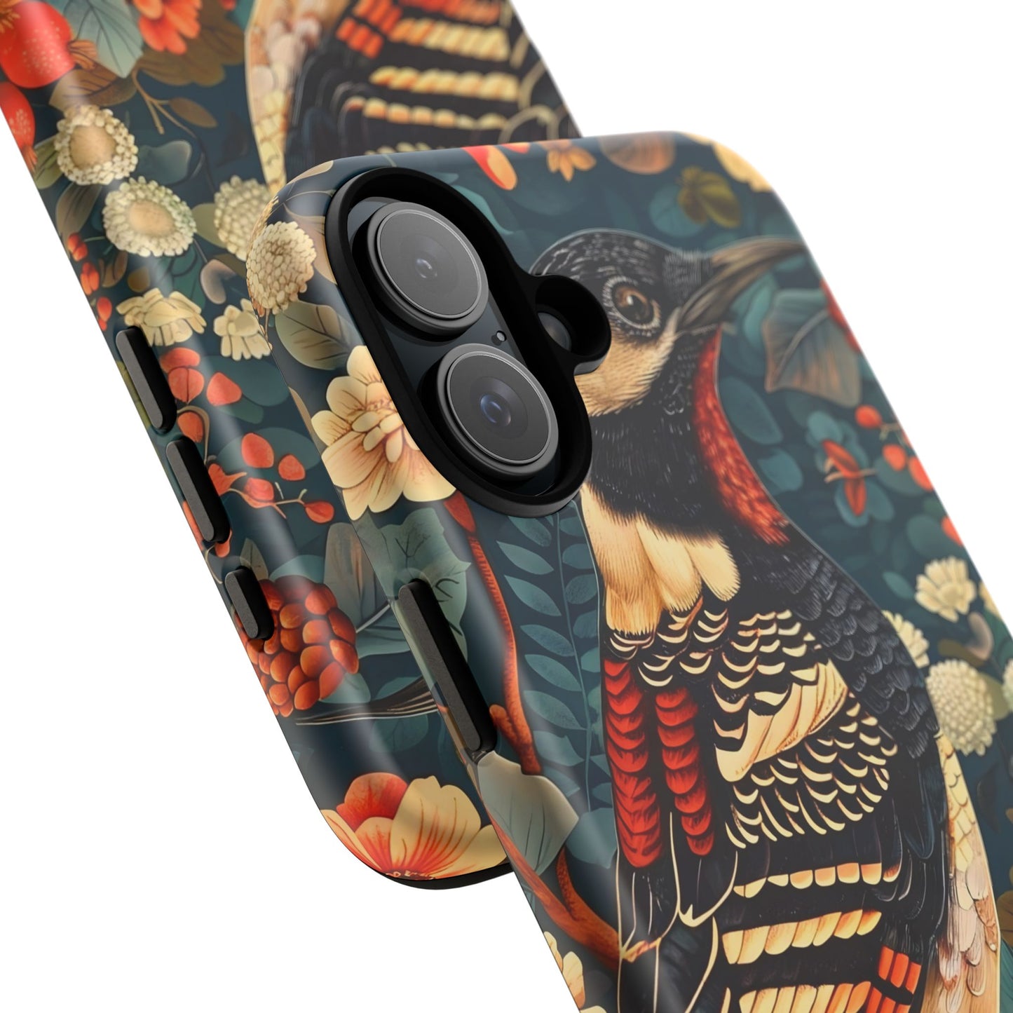 Nature-Inspired Phone Case with Floral Art, Tough Phone Cover, Protective Case, Gift for Nature Lovers, Unique Phone Accessory