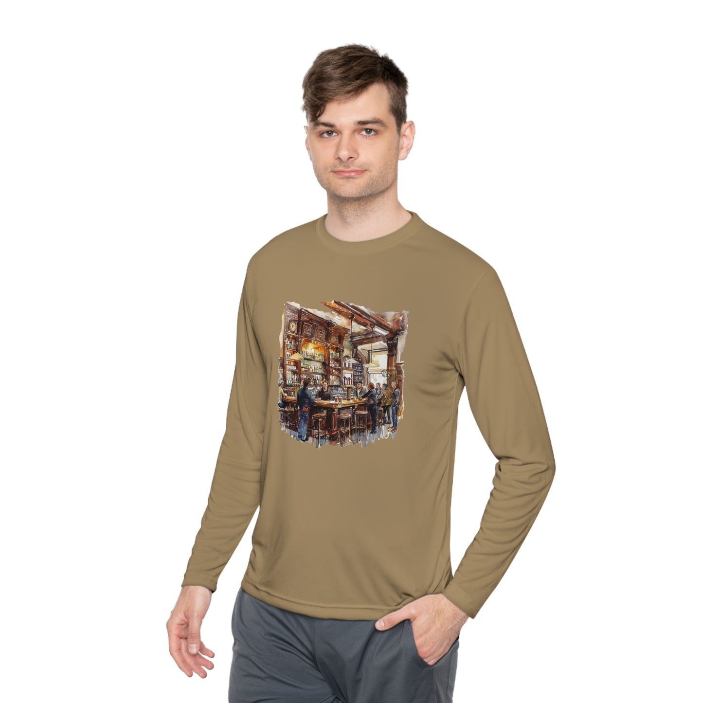 Unisex Lightweight Long Sleeve Tee - Cozy British Pub