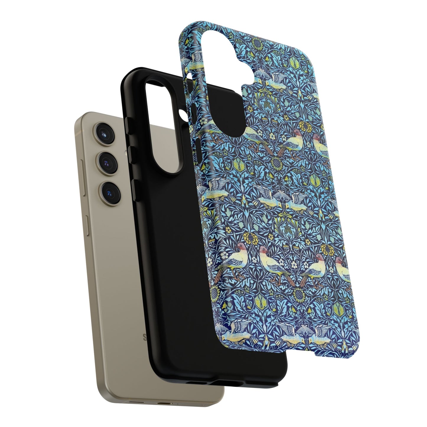 Bird and Floral Pattern Phone Case, Tough Cases, Gift for Nature Lovers, Eco-friendly, Custom Phone Accessories, All-Occasion