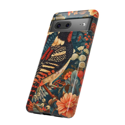 Nature-Inspired Phone Case with Floral Art, Tough Phone Cover, Protective Case, Gift for Nature Lovers, Unique Phone Accessory