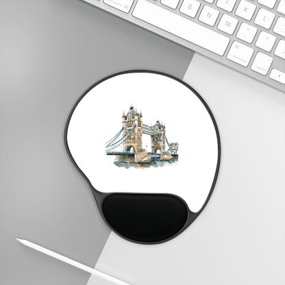 Mouse Pad With Wrist Rest - London Bridge Design, Ergonomic Mousepad, Office Gift, Desk Accessory, Computer Mouse Pad