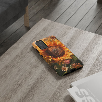 Vibrant Floral Phone Case - Tough Cases, Sunflower Design, Smartphone Cover, Summer Gift, Nature-Inspired Accessories