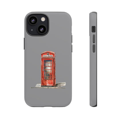 Red Phone Booth Phone Case, Vintage Style Case, Tough Cases for Gifts, Quirky Phone Accessories, Travel Lover's Gift