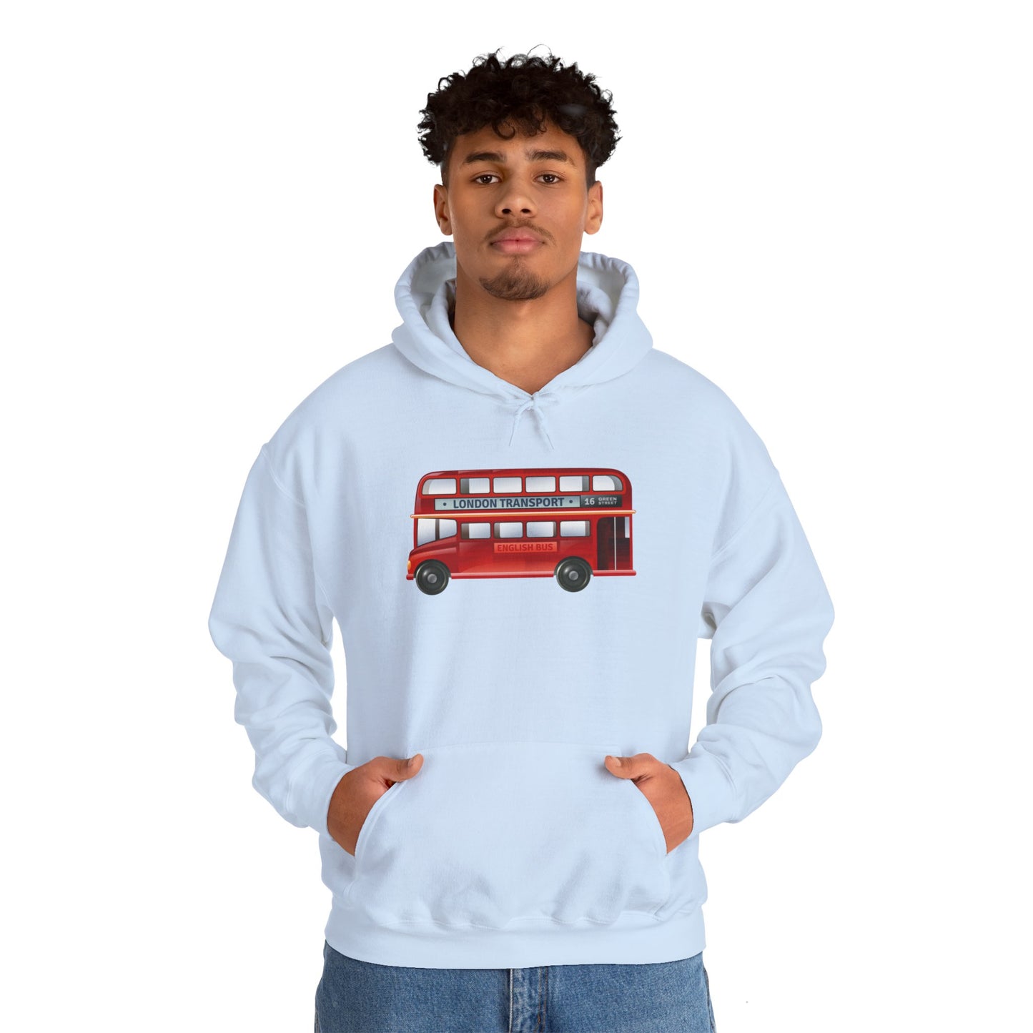 Unisex Heavy Blend™ Hooded Sweatshirt - London’s Classic Red Double-Decker