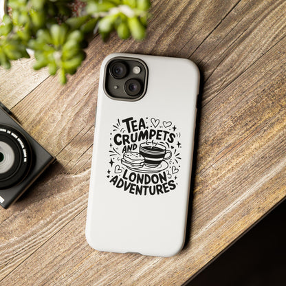 Tea, Crumpets, and London Adventures - Cute Gift for Tea Lovers, London Souvenir, Travel Accessory, Unique Phone Cover