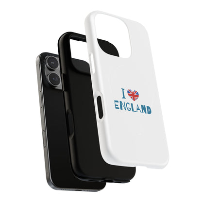 I Love England Magnetic Phone Case | Tough Protective Cover, Travel Gift, Souvenir for England Lovers, Personalized Phone Accessories