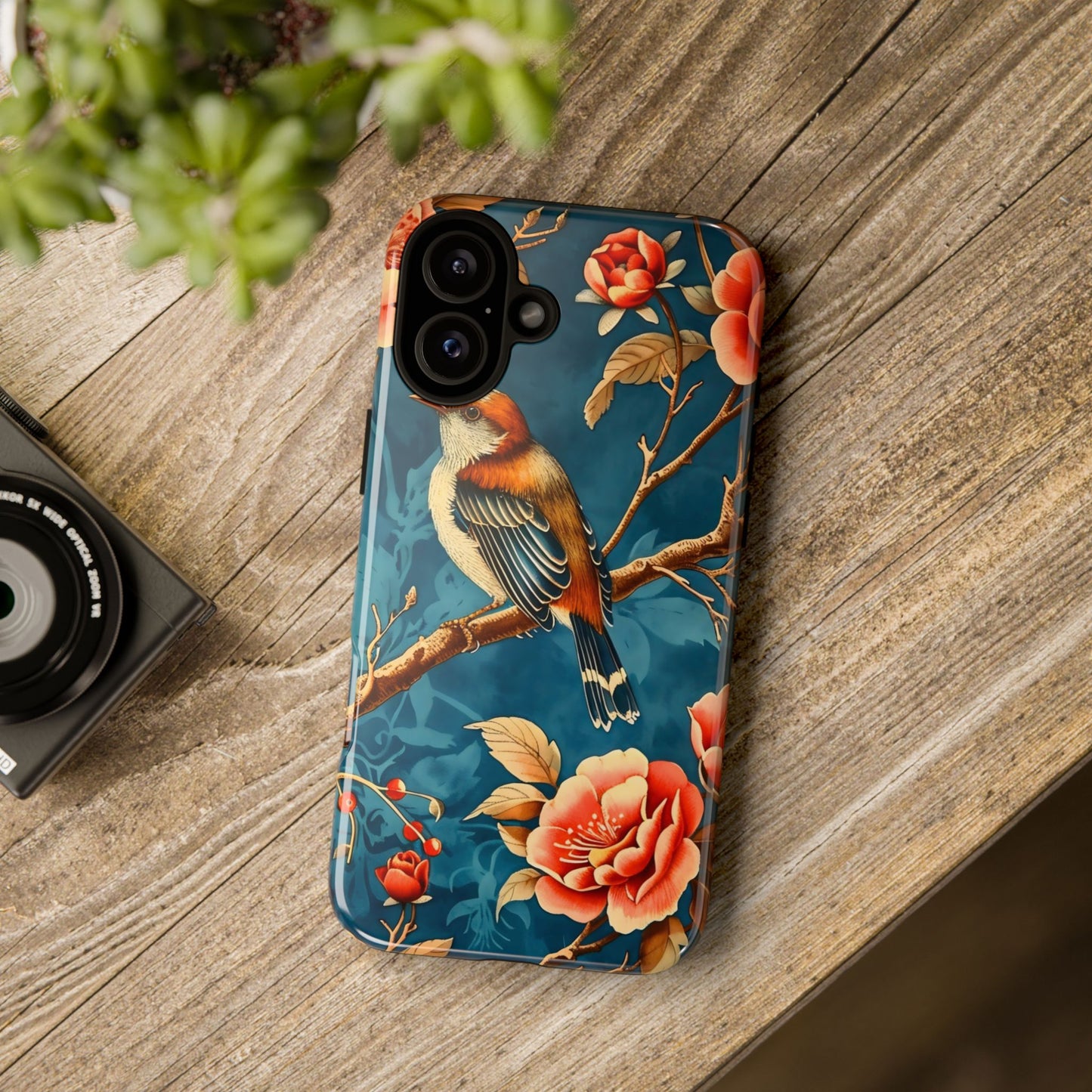Bird & Floral Phone Case, Tough Cases for Nature Lovers, Gift for Her, Customizable Design, Vibrant Tech Accessories