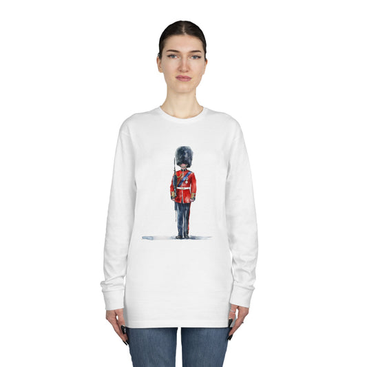 Long Sleeve Crewneck Tee - British Royal Guard - Iconic Symbol of Tradition and Honor