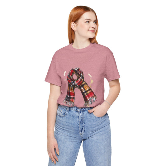 Unisex Jersey Short Sleeve Tee - Classic British Plaid Scarf Design