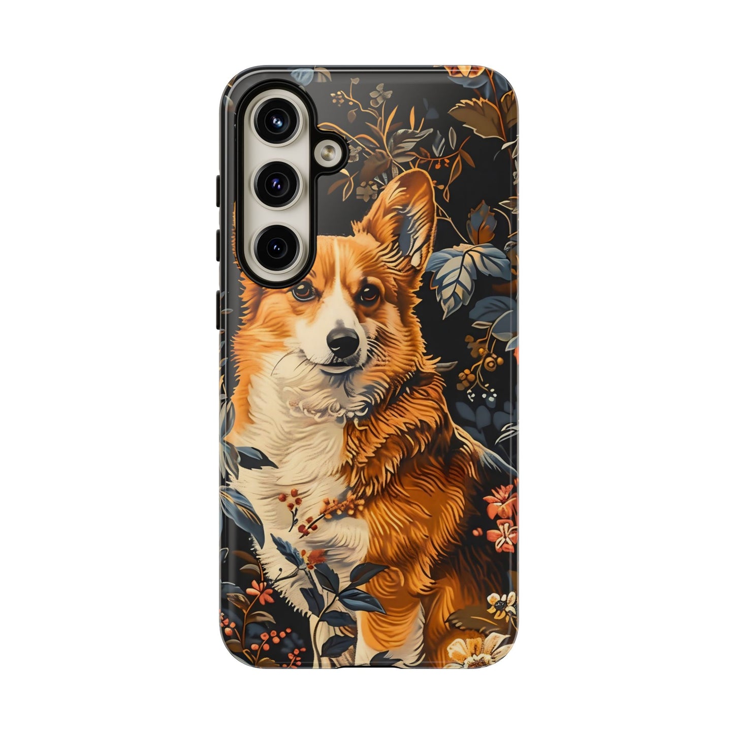 Corgi Floral Phone Case - Tough Cases for Dog Lovers, Cute Pet Accessories, Gift for Dog Owners, Floral Design, Personalized Tech Cover
