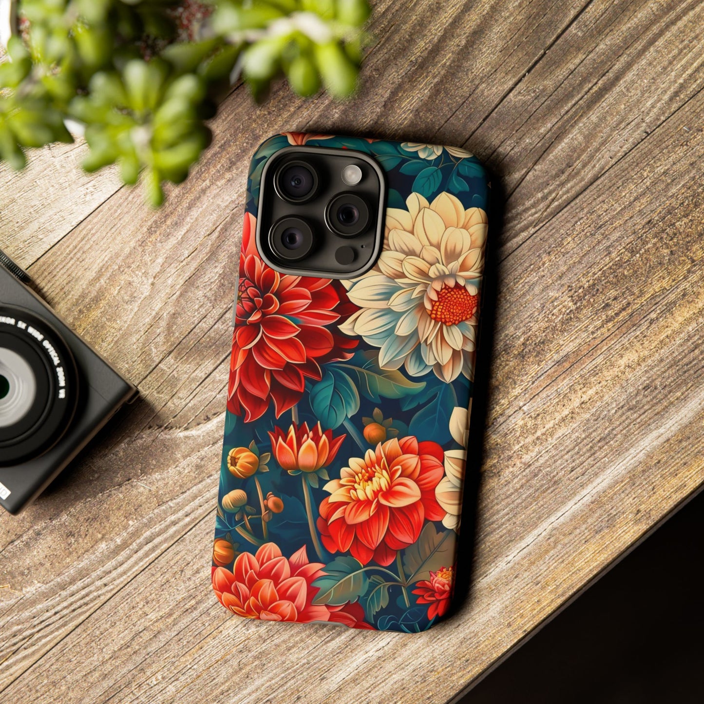 Floral Phone Case - Vibrant Tough Cases, Stylish Floral Cell Phone Cover, Gift for Her, Trendy Phone Accessory, Flower Design