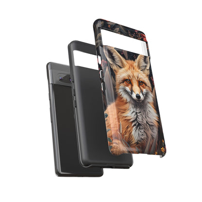 Fox Floral Phone Case, Tough Cases for Animal Lovers, Nature Themed Gift, Cute Phone Cover, Wild Fox Protector