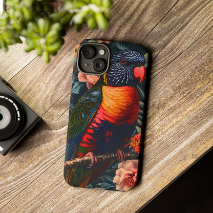 Tropical Parrot Phone Case, Floral Print Protector, Gift for Nature Lovers, Stylish Accessory for Summer, Unique Smartphone Cover