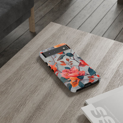Floral Phone Case - Tough Cases, Protective Cover, Smartphone Accessories, Gift for Her, Stylish Tech Gear, Floral Designs