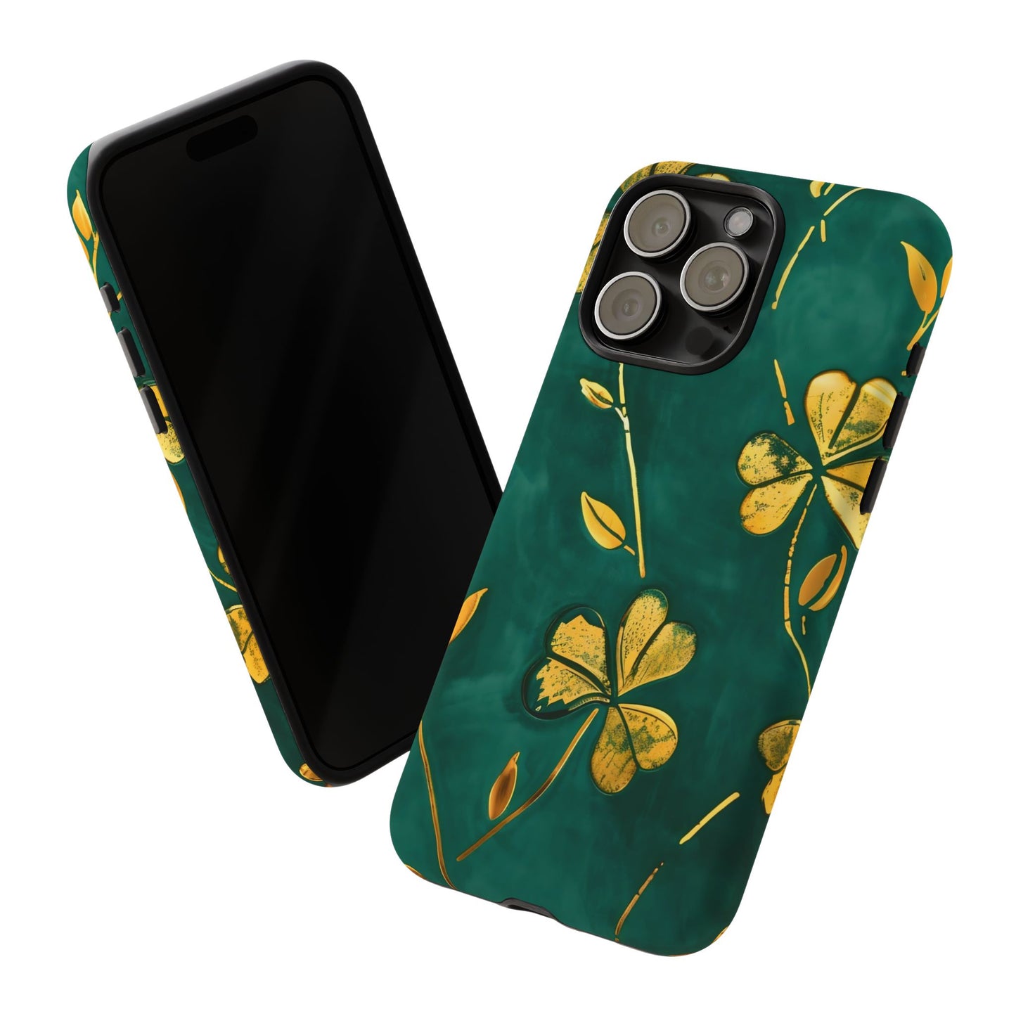 Floral Phone Case with Gold Accents, Tough Phone Cover, Stylish Phone Protector, Unique Gift for Her, Nature Lover Accessory