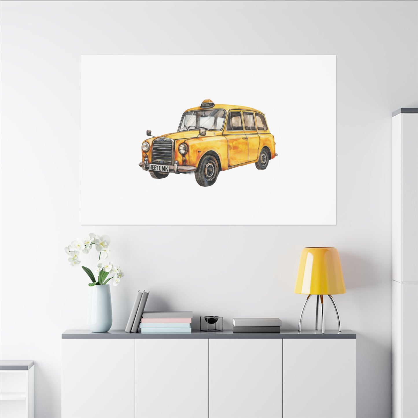 Vintage Taxi Matte Canvas, Stretched, 0.75" (Multi-Size)