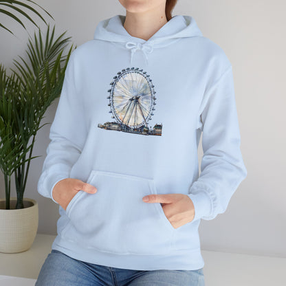 Unisex Heavy Blend™ Hooded Sweatshirt - London Eye - Iconic Ferris Wheel