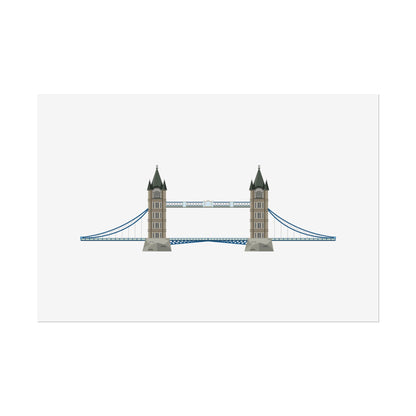 Tower Bridge Rolled Poster, London City Decor, Wall Art, Gift for Travelers, Home Aesthetic, UK Wall Art