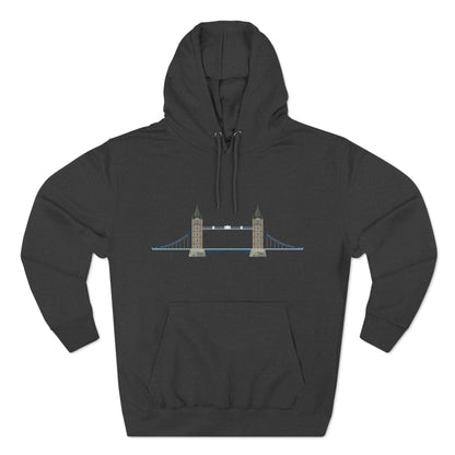 Tower Bridge - Iconic London Relaxed Three-Panel Fleece Hoodie