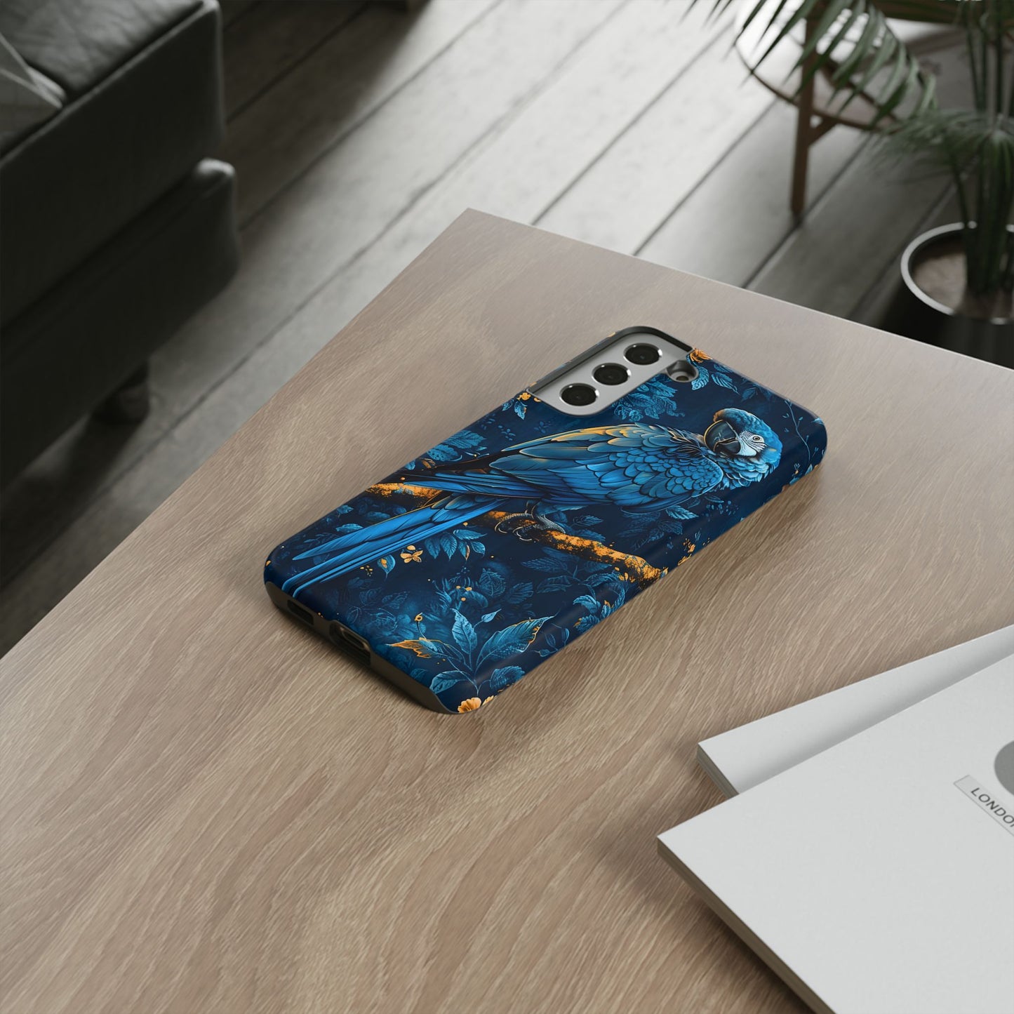 Tough Cases - Vibrant Blue Parrot Phone Case, Tropical Bird Phone Cover, Nature Lover Gift, Eco-Friendly Accessories, Unique Wildlife Decor