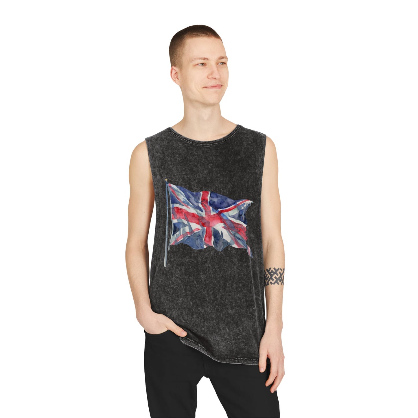 Unisex Stonewash Tank Top - British Flag - Iconic Union Jack