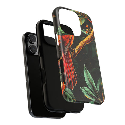 Tough Cases for Nature Lovers, Tropical Bird Phone Case, Eco-Friendly Cover, Gift for Bird Watchers, Vibrant Floral Design