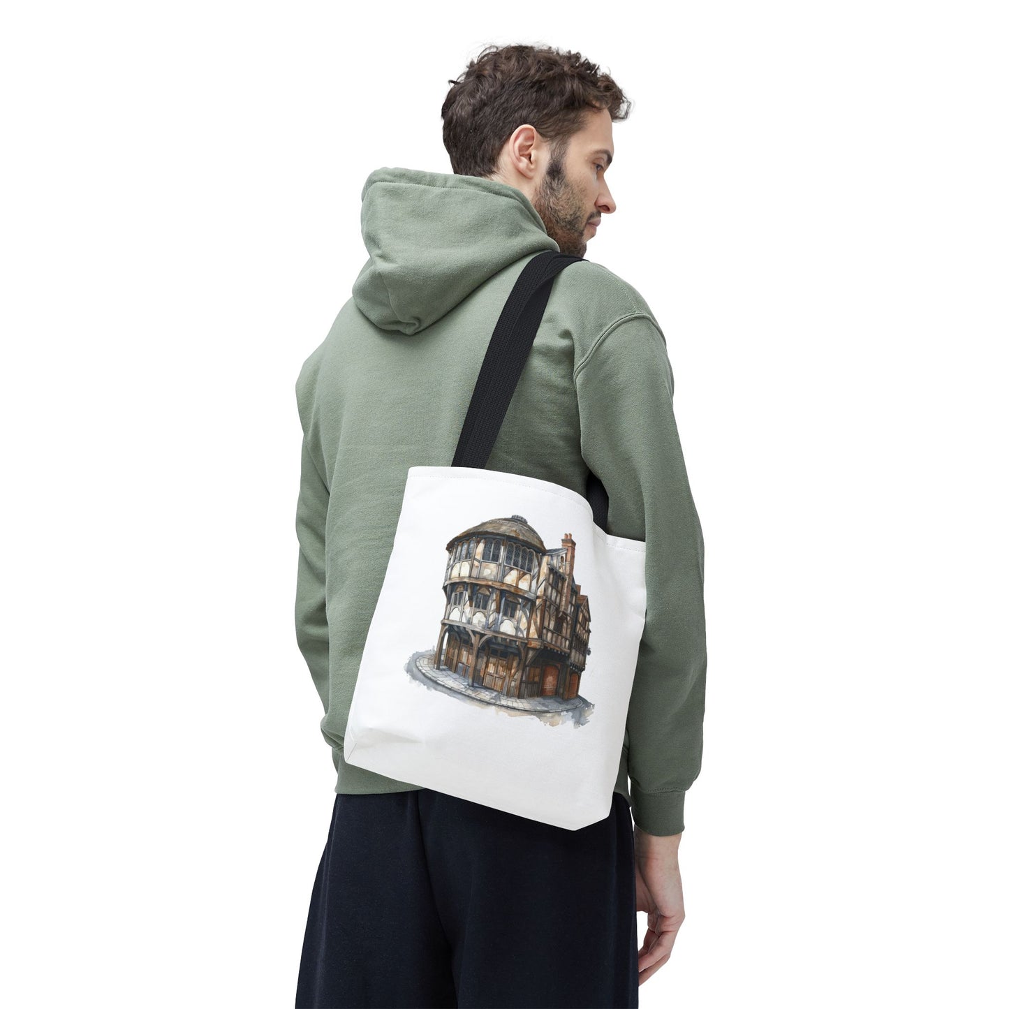 Charming Heritage Tote Bag, Eco-Friendly Tote, Travel Essential Bag, Stylish Shopping Bag, Vintage Architectural Design