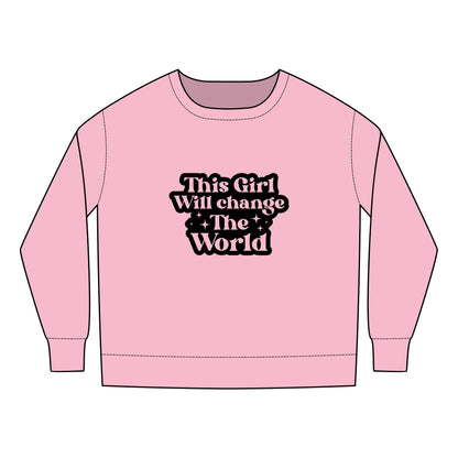 Toddler Sweatshirt - This Girl Will Change The World - Inspirational Motivational Quote Design