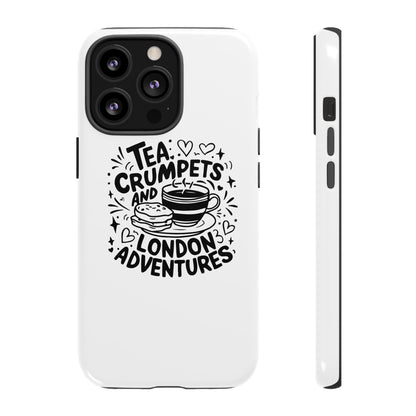 Tea, Crumpets, and London Adventures - Cute Gift for Tea Lovers, London Souvenir, Travel Accessory, Unique Phone Cover