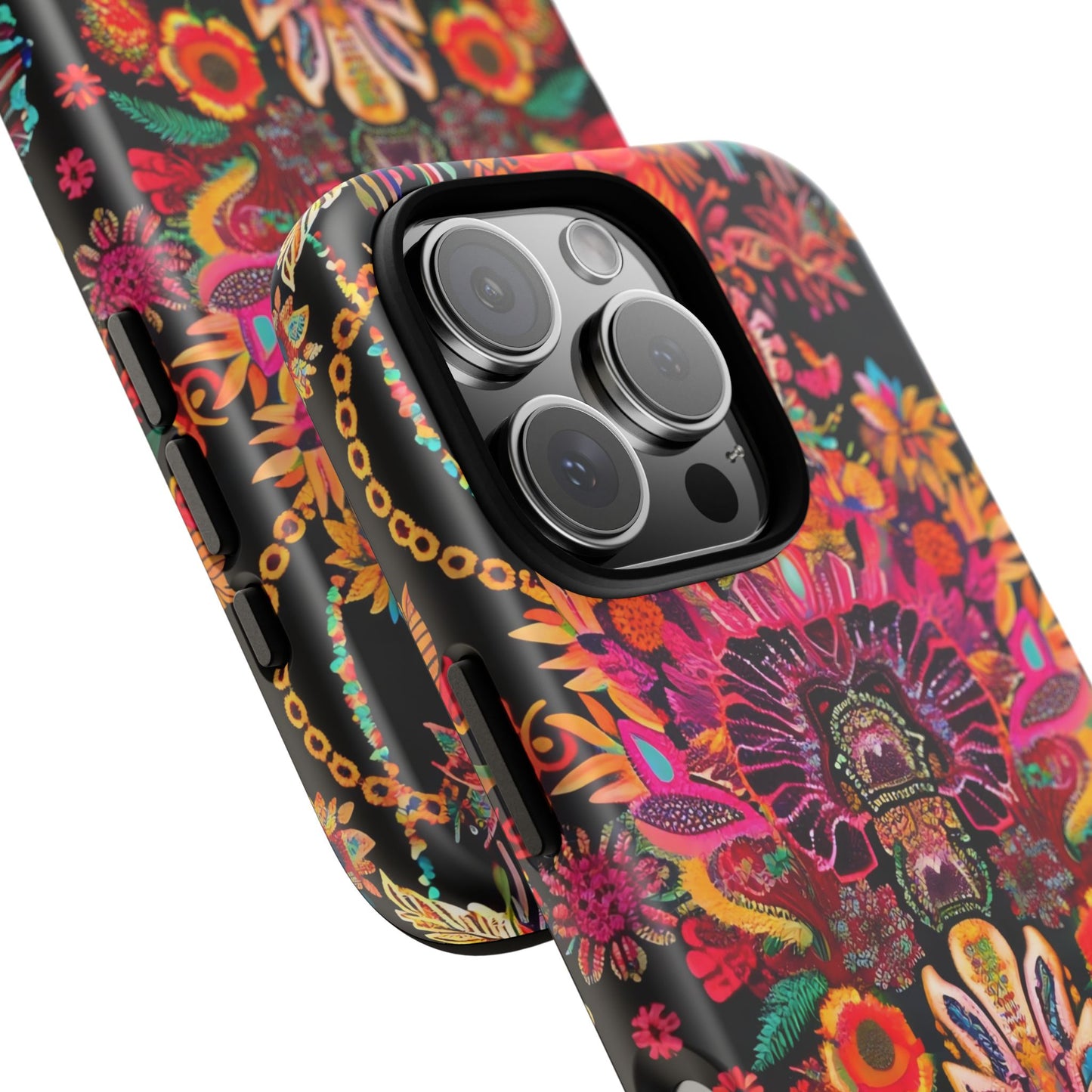 Colorful Floral Phone Case, Tough Cases, Unique Phone Cover, Boho Style Accessory, Gift for Her, Trendy Smartphone Protection