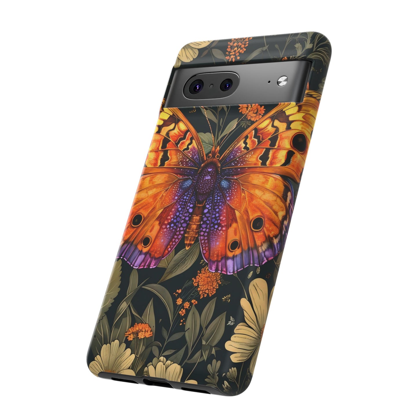 Butterfly Phone Case, Tough Cases for Nature Lovers, Vibrant Floral Design, Gift for Her, Cute Phone Accessories, Butterfly Artwork