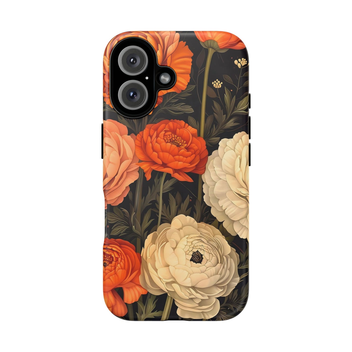Floral Phone Case with Tough Protection, Blooming Ranunculus Design, Durable Cover, Gift for Flower Lovers, Eco-Friendly Phone Accessory