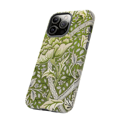 Stylish Phone Case with Floral Design, Durable Protective Cover for iPhone, Unique Gift for Birthdays, Mother's Day, Green Aesthetic