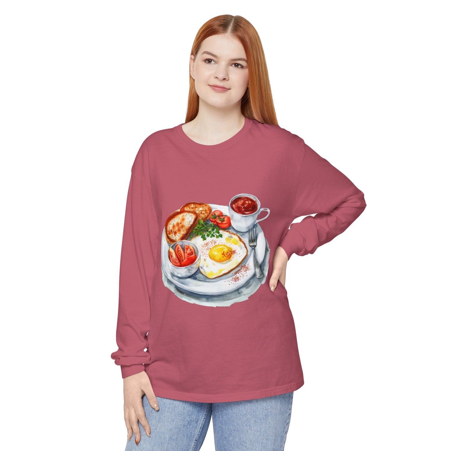 Unisex Garment-dyed Long Sleeve T-Shirt - The Flavors of Britain - Traditional Recipes Reimagined
