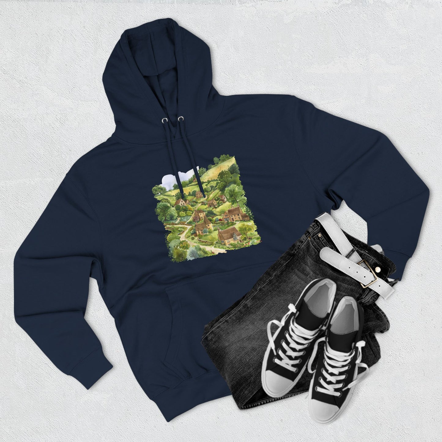 Three-Panel Fleece Hoodie - British Nature - Scenic Landscapes and Natural Beauty