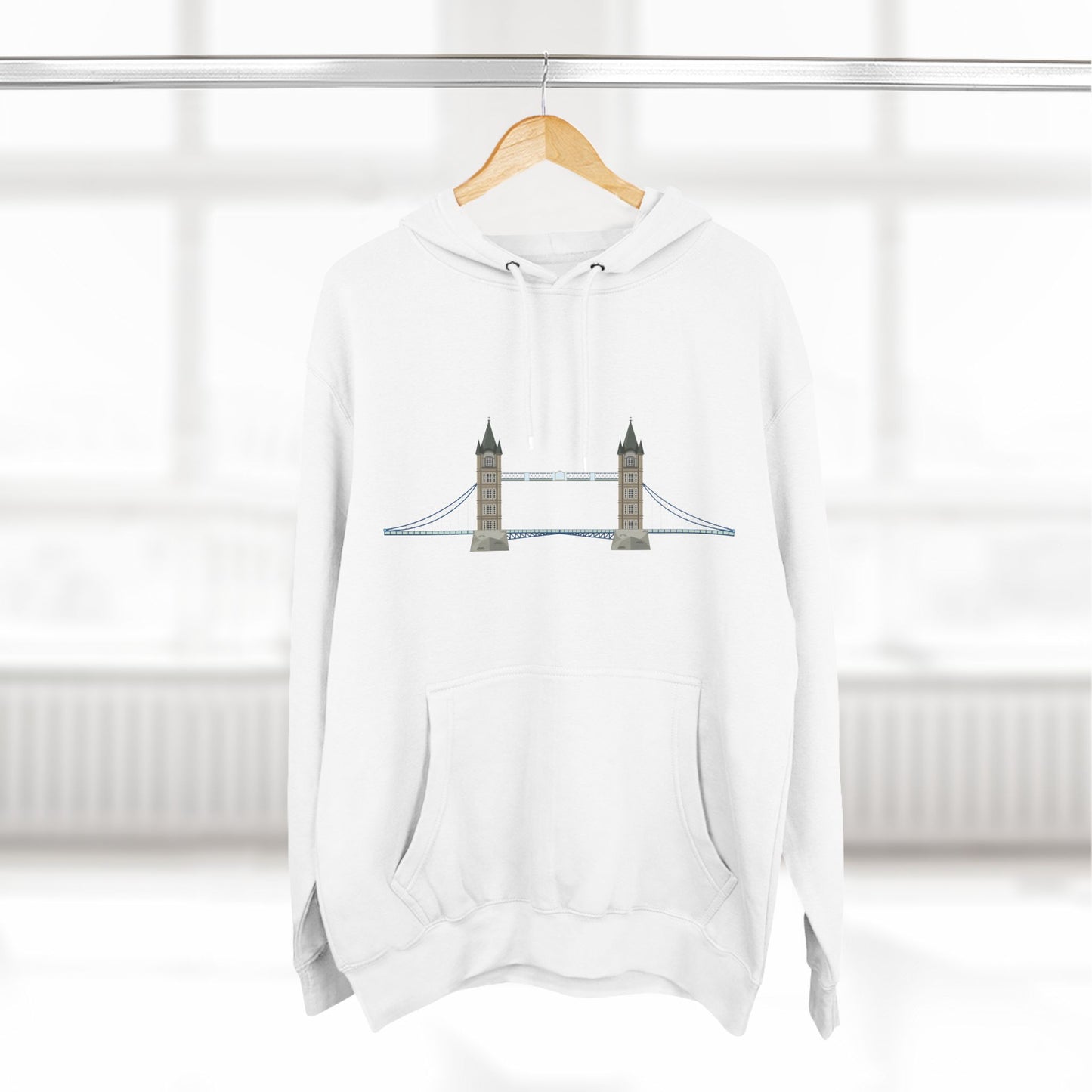 Tower Bridge - Iconic London Relaxed Three-Panel Fleece Hoodie