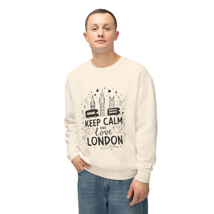 Unisex Lightweight Crewneck Sweatshirt - Keep Calm and Love London