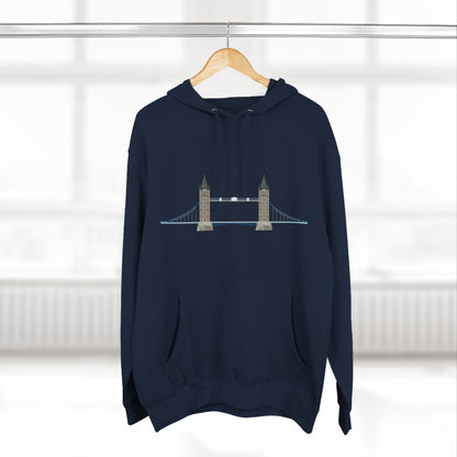 Tower Bridge - Iconic London Relaxed Three-Panel Fleece Hoodie