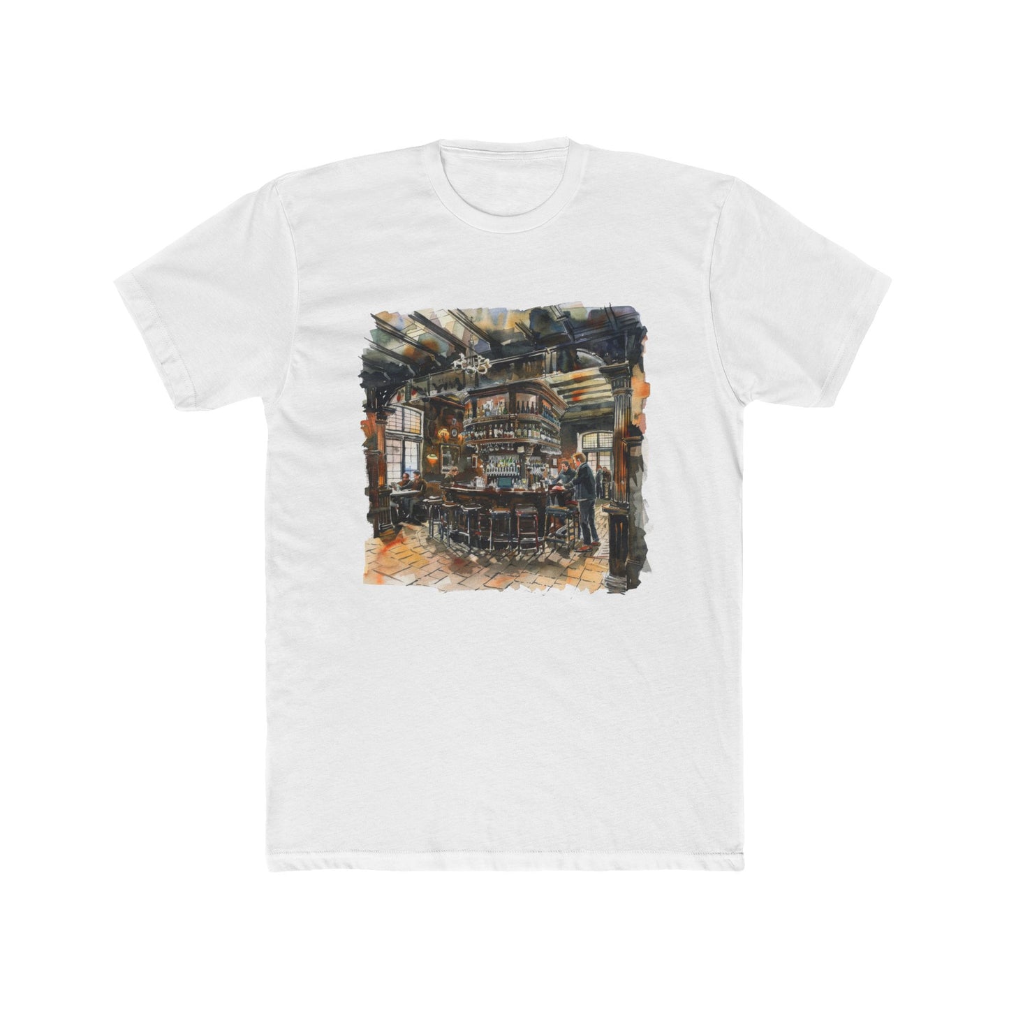 London Pub Interior Trendy Unisex Cotton Crew Tee