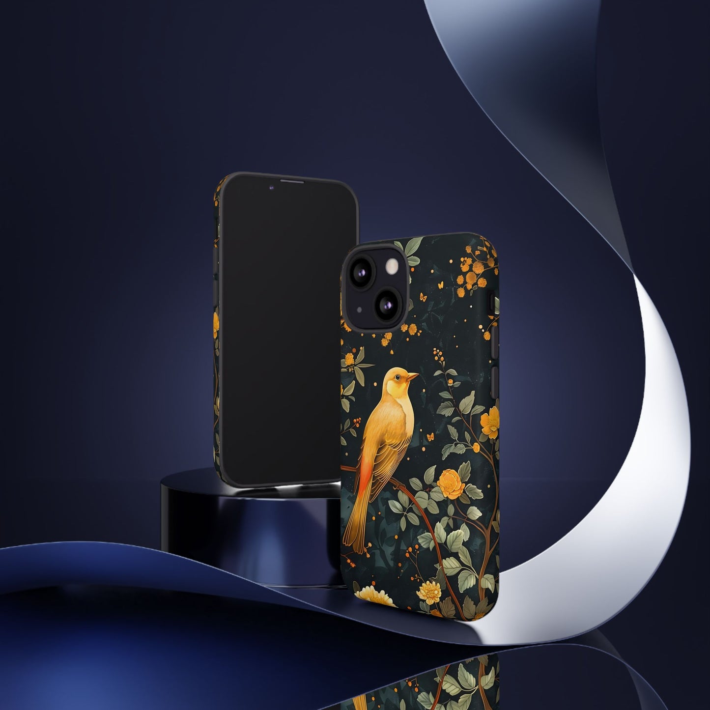 Floral Phone Case, Tough Cases with Bird Design, Nature Lover Gift, Stylish Protection, Birthday Present, Floral Phone Cover