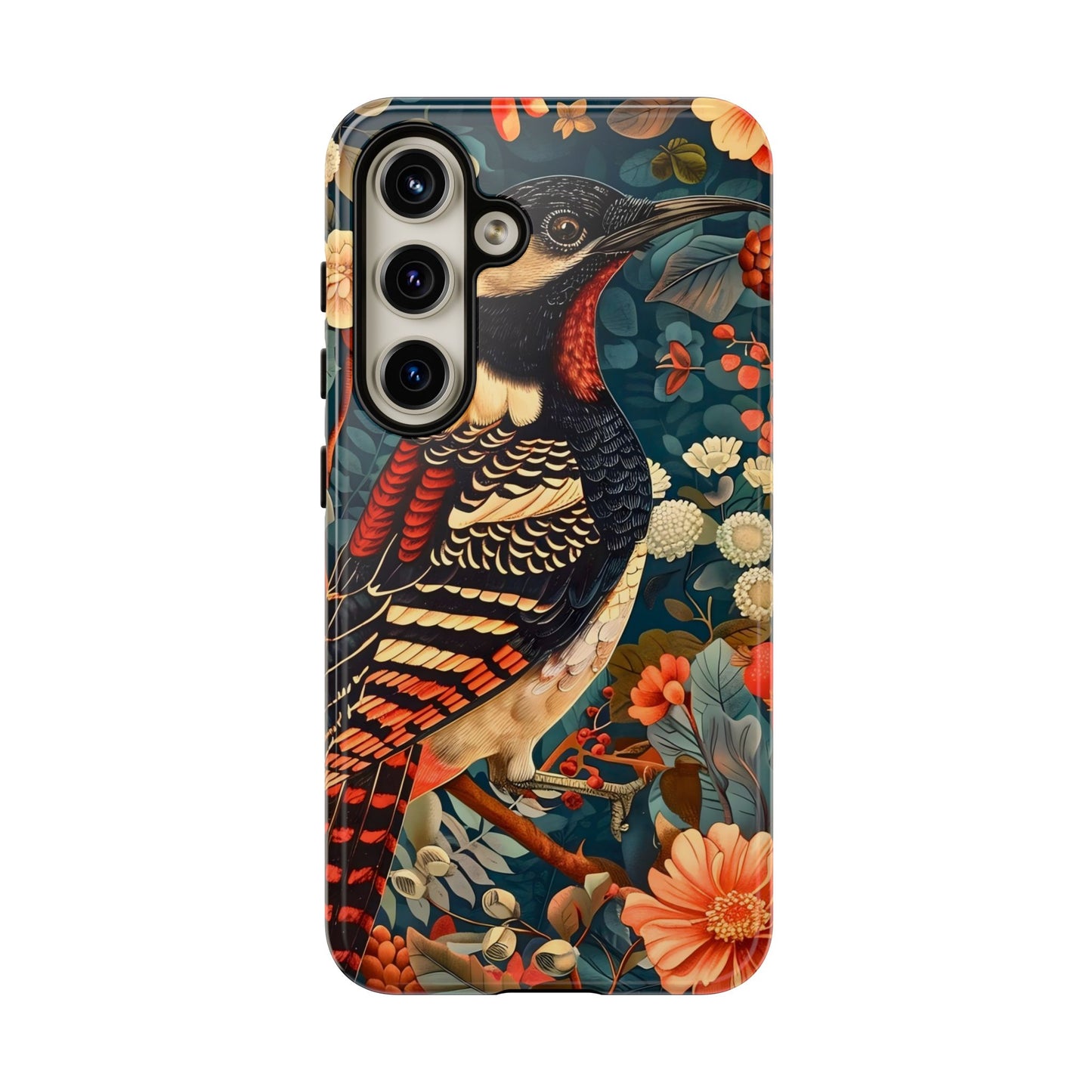 Nature-Inspired Phone Case with Floral Art, Tough Phone Cover, Protective Case, Gift for Nature Lovers, Unique Phone Accessory