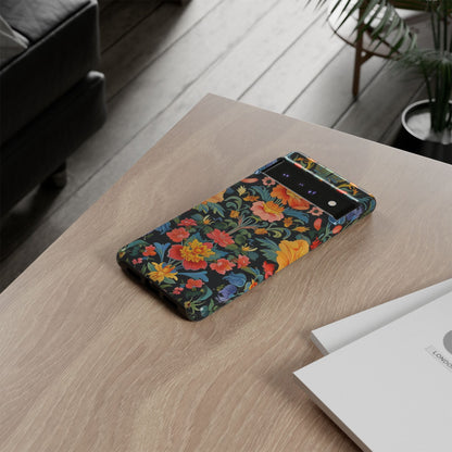 Floral Phone Case - Vibrant Flower Pattern, Tough Case for iPhone, Samsung, Aesthetic Gift, Flower Lover Accessory