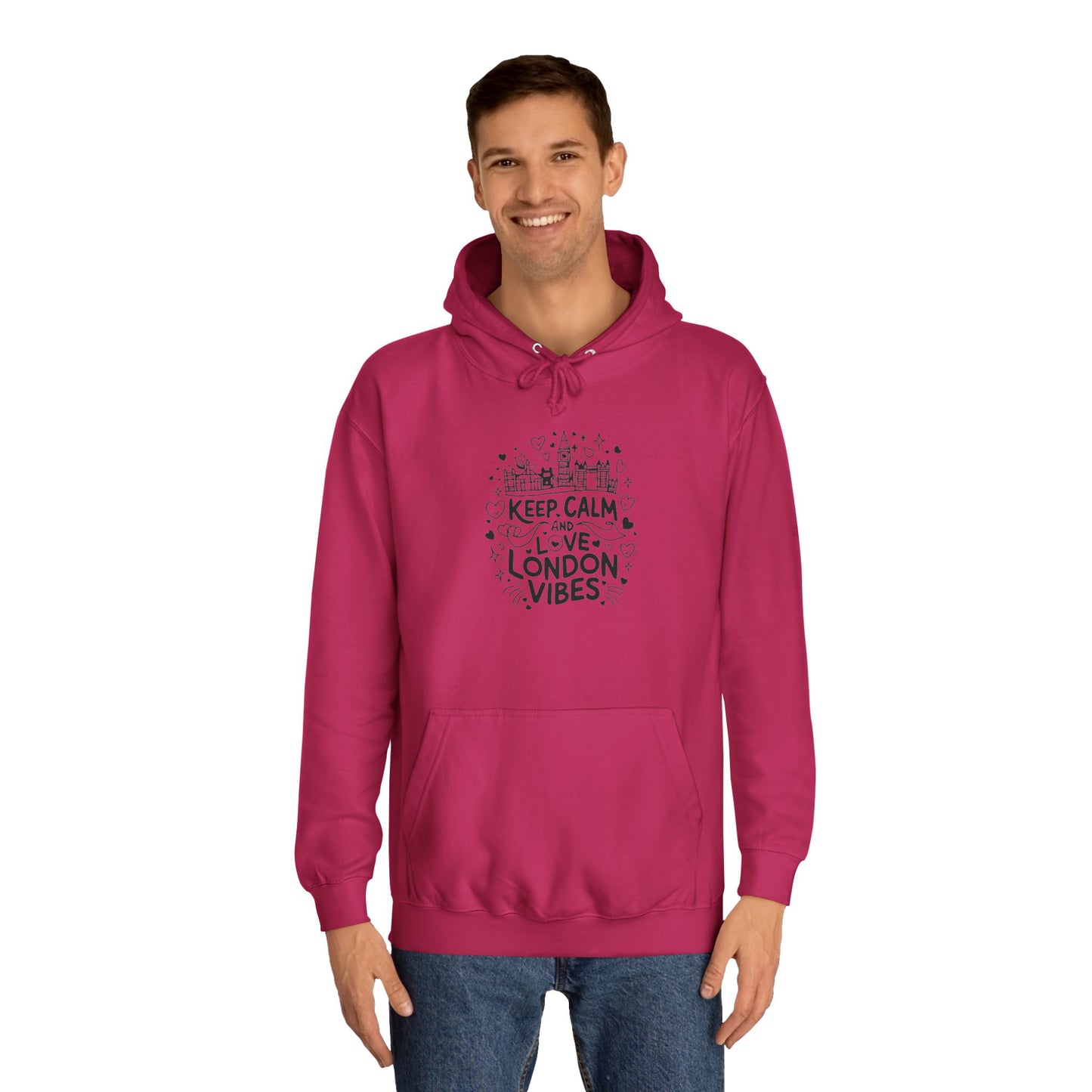 Unisex College Hoodie - Keep Calm and Love London Vibes