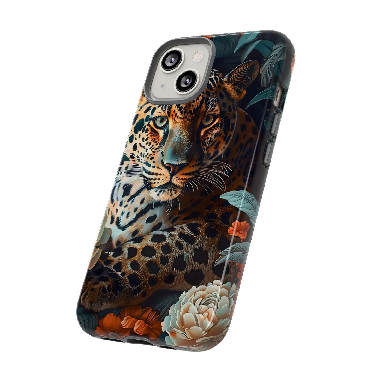 Wildlife Phone Case with Leopard Design | Tough Cases, Animal Prints, Floral Phone Cover, Gift for Nature Lovers, Unique Phone Accessories