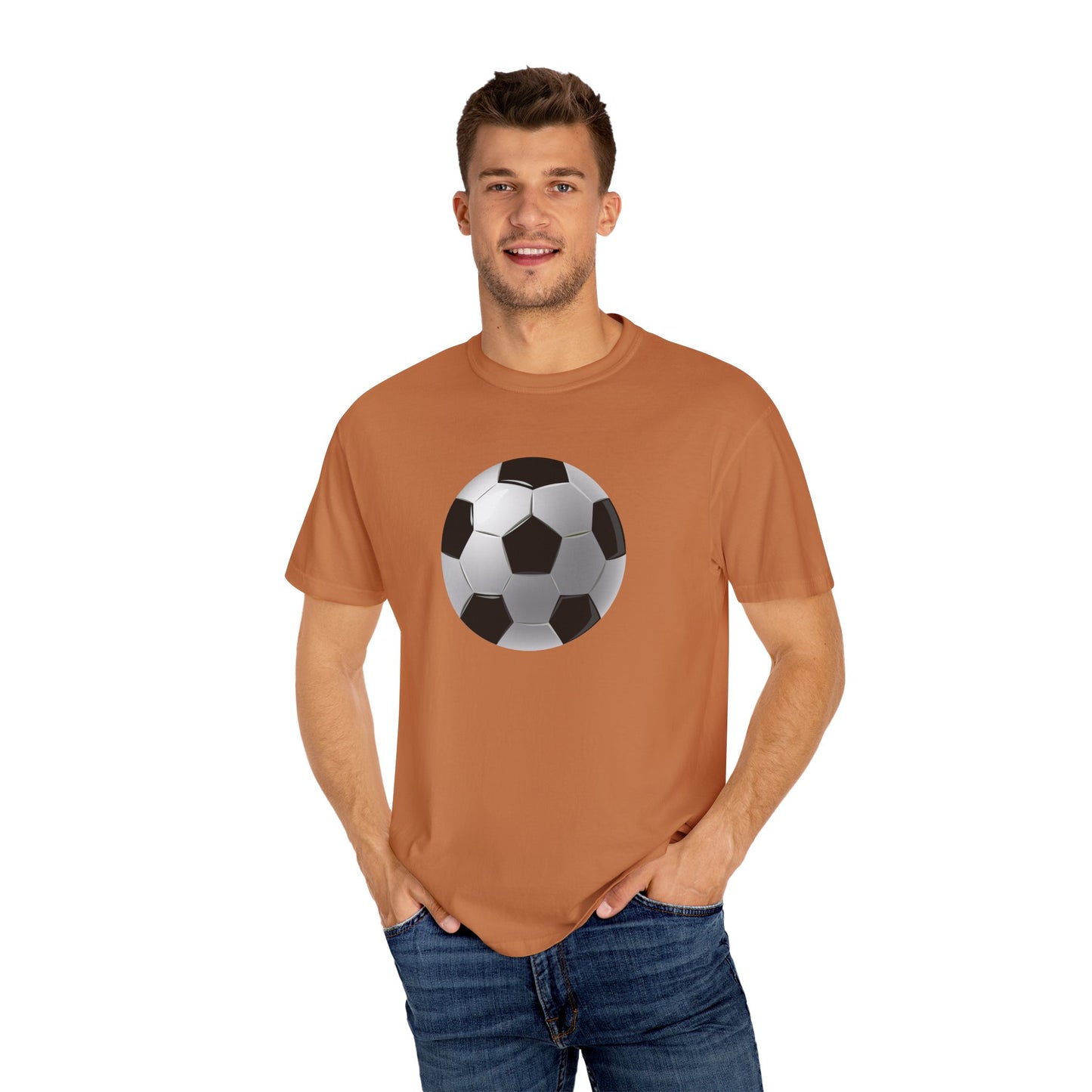 Dynamic Football Design - Sports Passion Energetic Unisex Garment-Dyed T-shirt