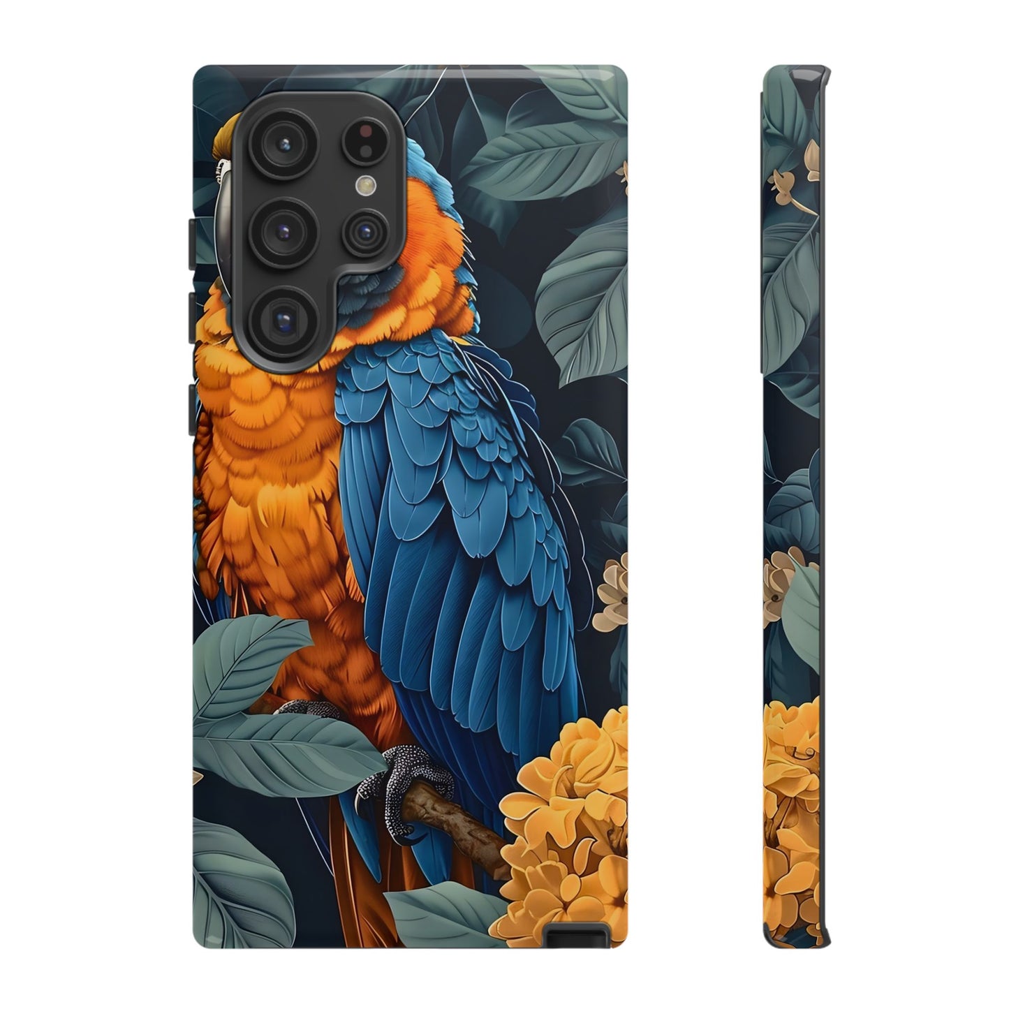 Tropical Parrot Phone Case - Tough Cases, Colorful Phone Cover, Nature Lover Gift, Floral Design, Bird Lover Accessory