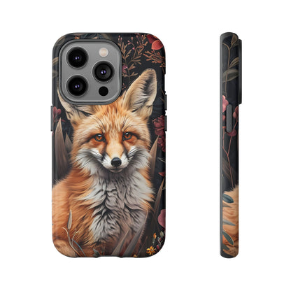Fox Floral Phone Case, Tough Cases for Animal Lovers, Nature Themed Gift, Cute Phone Cover, Wild Fox Protector